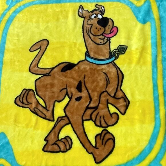 SCOOBY DOO Lux Throw Blanket Thick Plush Vtg 2000 The Cartoon Network 50” x 60” - Picture 2 of 7